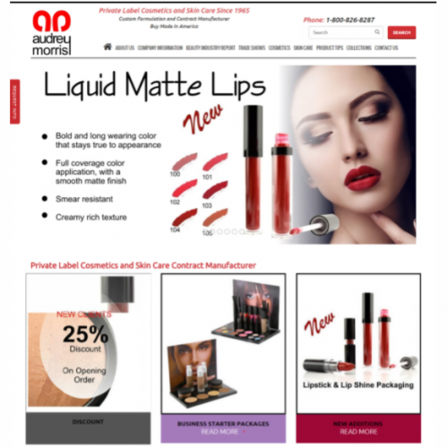 Website. Cosmetic industry